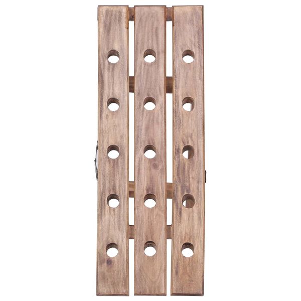 vidaXL Wine Rack for 15 Bottles 10.2"x19.7"x27.6" Solid Mahogany Wood