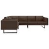 vidaXL Sofa Brown Wood, steel, fabric (100% polyester) Large Modular