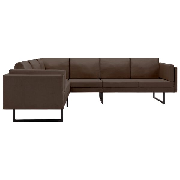 vidaXL Sofa Brown Wood, steel, fabric (100% polyester) Large Modular