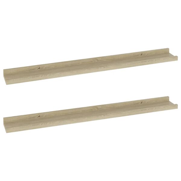 vidaXL Wall Shelves 2 pcs Sonoma Oak 31.5x3.5x1.2"