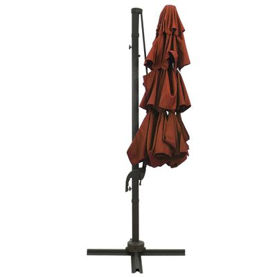 vidaXL 4-Tier Parasol with Aluminum Pole Terracotta 9.8'x9.8'