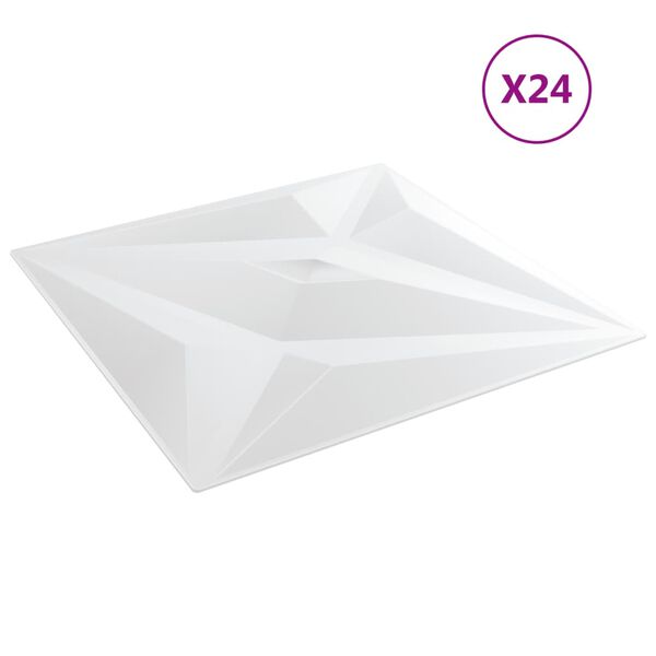 vidaXL Wall Panels 24 pcs White 19.7"x19.7" XPS 64.6 ft² Star