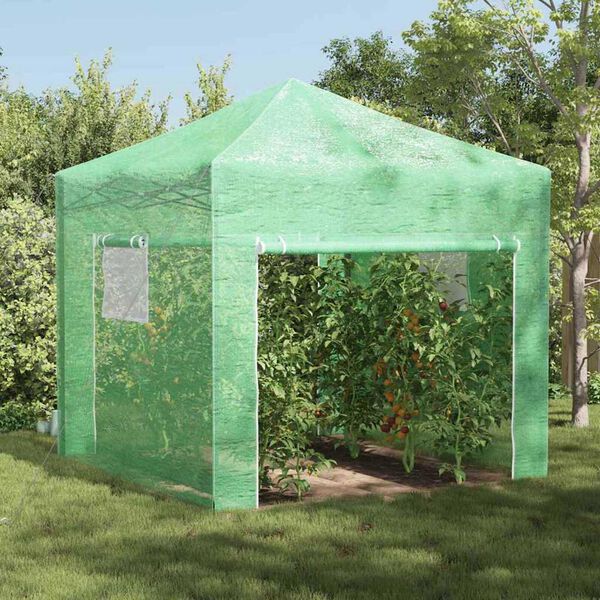 vidaXL Greenhouse Folding Green 114.17 x 114.17 x 124.02 in Iron