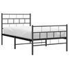 vidaXL Metal Bed Frame Black Powder-coated Steel Twin Metal Bed Frame
