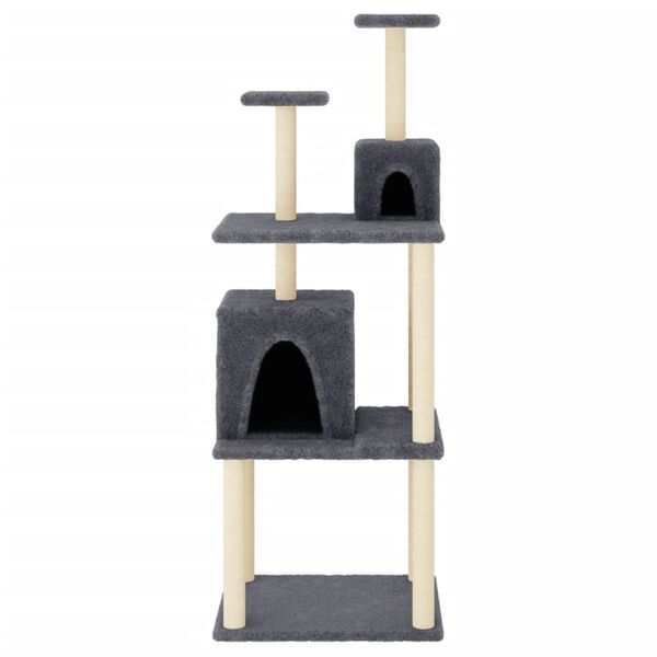 vidaXL Cat Tree Dark grey Engineered wood 65.7 in Cat Tree Rectangular