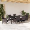 vidaXL Garden Dining Set with Cushion 7 pcs Brown Poly Rattan