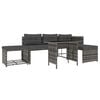 vidaXL Patio Dining Set Set of 4 Grey PE rattan Large Patio Dining Set