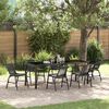 vidaXL Garden Dining Set 7 pcs Black Powder-Coated Steel
