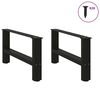 vidaXL Coffee Table Leg Set of 2 Black Powder-coated steel