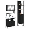 vidaXL Bathroom Furniture Set Black Engineered wood, Powder-Coated Steel
