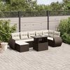 vidaXL Garden Sofa Set Brown Poly Rattan Large UV-resistant materials
