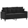 vidaXL Sofa Set Black Velvet, Metal, Plywood, Textilene Compact Modern