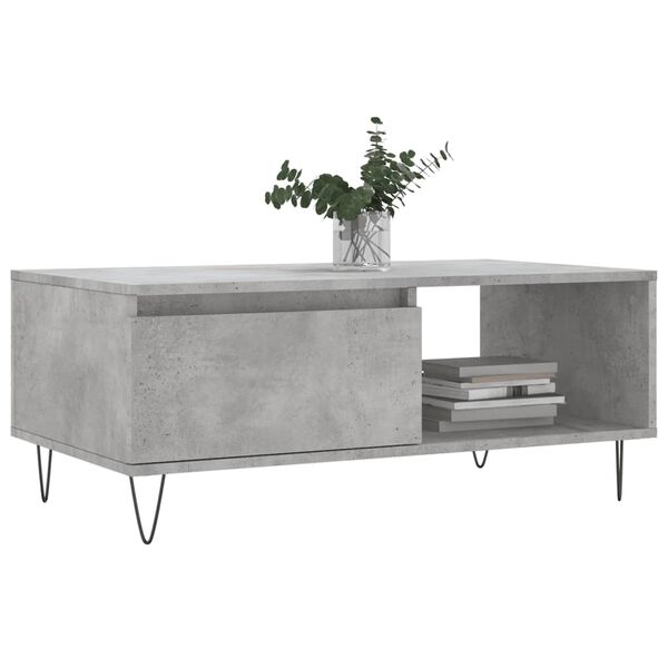vidaXL Coffee Table Concrete Gray Engineered wood Medium Coffee Table