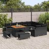 vidaXL Garden Sofa Set with Cushion 13 pcs Black Poly Rattan