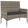 vidaXL Garden Lounge Set Grey Poly Rattan, Polyester