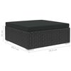 vidaXL Patio Sofa Black PE rattan, powder-coated steel Large Modular