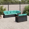 vidaXL Patio Sofa Set Black