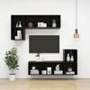 vidaXL Wall Cabinet Set of 2 High gloss black Engineered wood