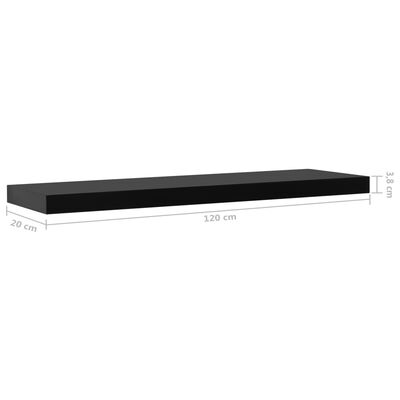 vidaXL Floating Wall Shelves 2 pcs Black 47.2"x7.9"x1.5"