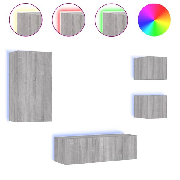 vidaXL TV Wall Cabinet Grey Sonoma Engineered wood TV Wall Cabinet