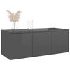 vidaXL TV Cabinet High Gloss Grey Engineered Wood Compact TV Cabinet