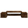 vidaXL Monitor Stand with Storage Smoked Oak 27.6x10.6x5.9" Engineered Wood