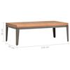 vidaXL Coffee Table Teak Finish Solid Acacia Wood 43.3 x 21.7 x 14.2 in