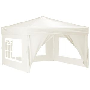 vidaXL Folding Party Tent with Sidewalls Cream 9.8'x9.8'