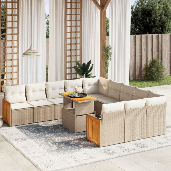 vidaXL Garden Sofa Set Beige