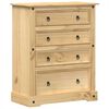 vidaXL Chest of Drawers Honey Solid pine wood, engineered wood, metal