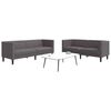 vidaXL 2 Piece Chesterfield Sofa Set Gray Faux Leather