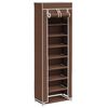 vidaXL Shoe Rack Brown Powder-coated steel, non-woven fabric