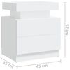 vidaXL Bedside Cabinet White Engineered wood 17.7 x 13.8 x 20.5 in