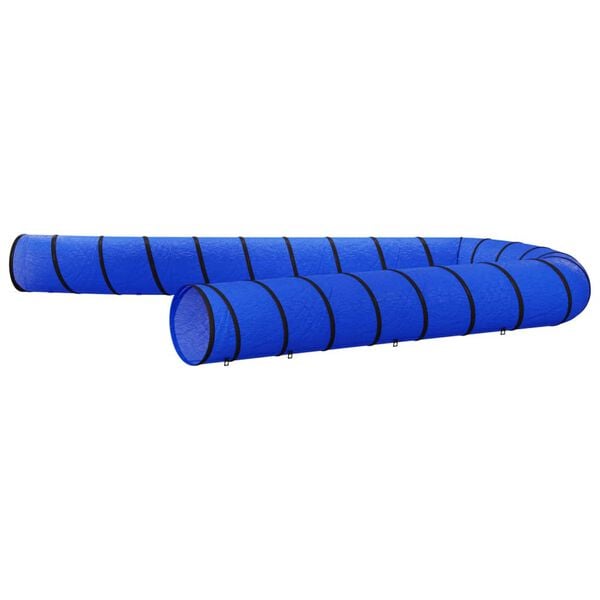 vidaXL Dog Tunnel Blue Polyester, metal Long tunnel Collapsible