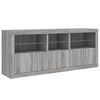vidaXL Sideboard Grey sonoma Engineered wood, Glass 63.8 x 14.6 x 26.4 in