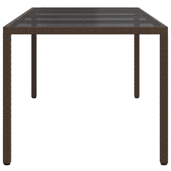 vidaXL Garden Dining Table Brown 74.8" x 35.4" x 29.5" Poly rattan