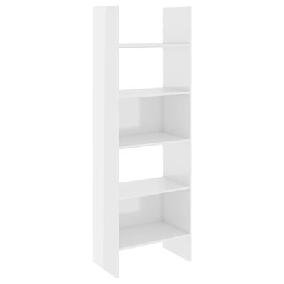vidaXL Book Cabinet High Gloss White 23.6"x13.8"x70.9" Chipboard