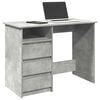 vidaXL Desk Concrete Gray Engineered Wood Medium Desk Rectangular