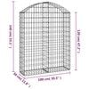 vidaXL Gabion Basket Galvanized Silver Galvanized Iron Large