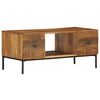vidaXL Coffee Table Brown, Black Solid Mango Wood, Steel 35.4x17.7x15.7 in