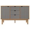 vidaXL Sideboard Brown and grey Solid pine wood, engineered wood