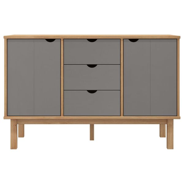 vidaXL Sideboard Brown and grey Solid pine wood, engineered wood