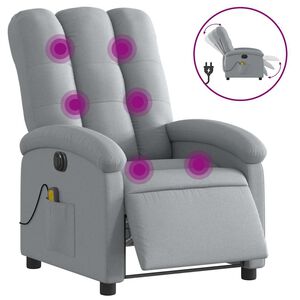 vidaXL Electric Massage Recliner Chair Light Gray
