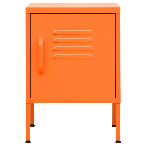 vidaXL Nightstand Orange Steel 13.8 in x 13.8 in x 20.1 in