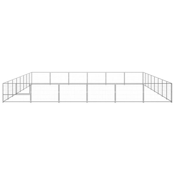 vidaXL Dog Kennel Silver Steel Large Durable Dog Kennel Rectangular