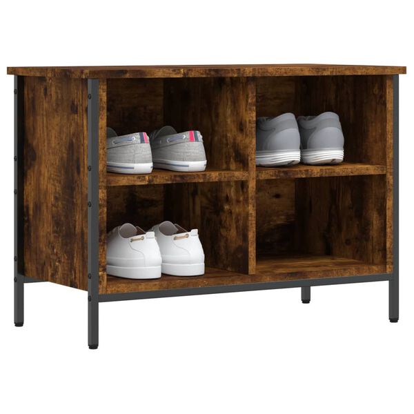 vidaXL Shoe Cabinet Smoked Oak Engineered Wood Medium Shoe Cabinet