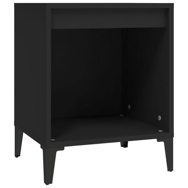 vidaXL Bedside Cabinet Black Engineered wood Medium Bedside Cabinet