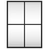 vidaXL Wall Mirror Black Glass and Powder-Coated Iron 12 x 16 in