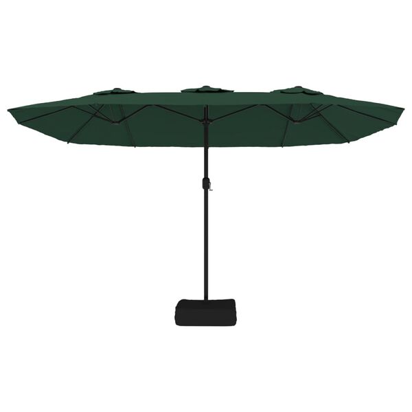 vidaXL Garden Parasol Green, Dark Grey Polyester, Powder-Coated Iron Large