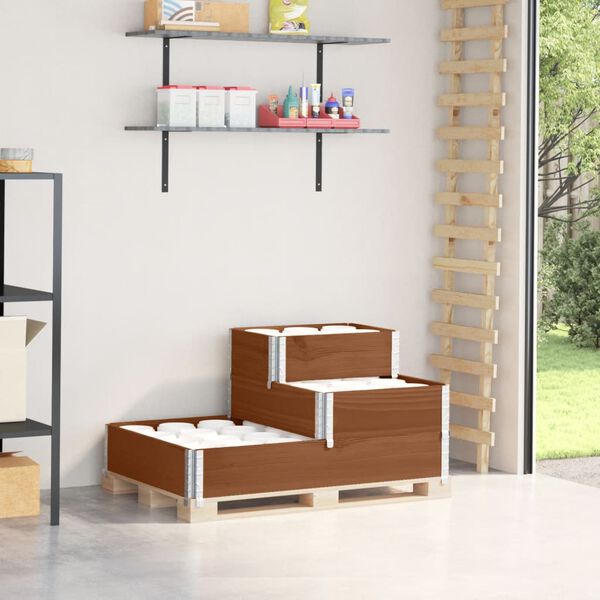 vidaXL Raised Bed Brown Solid pine wood Large Foldable Raised Bed